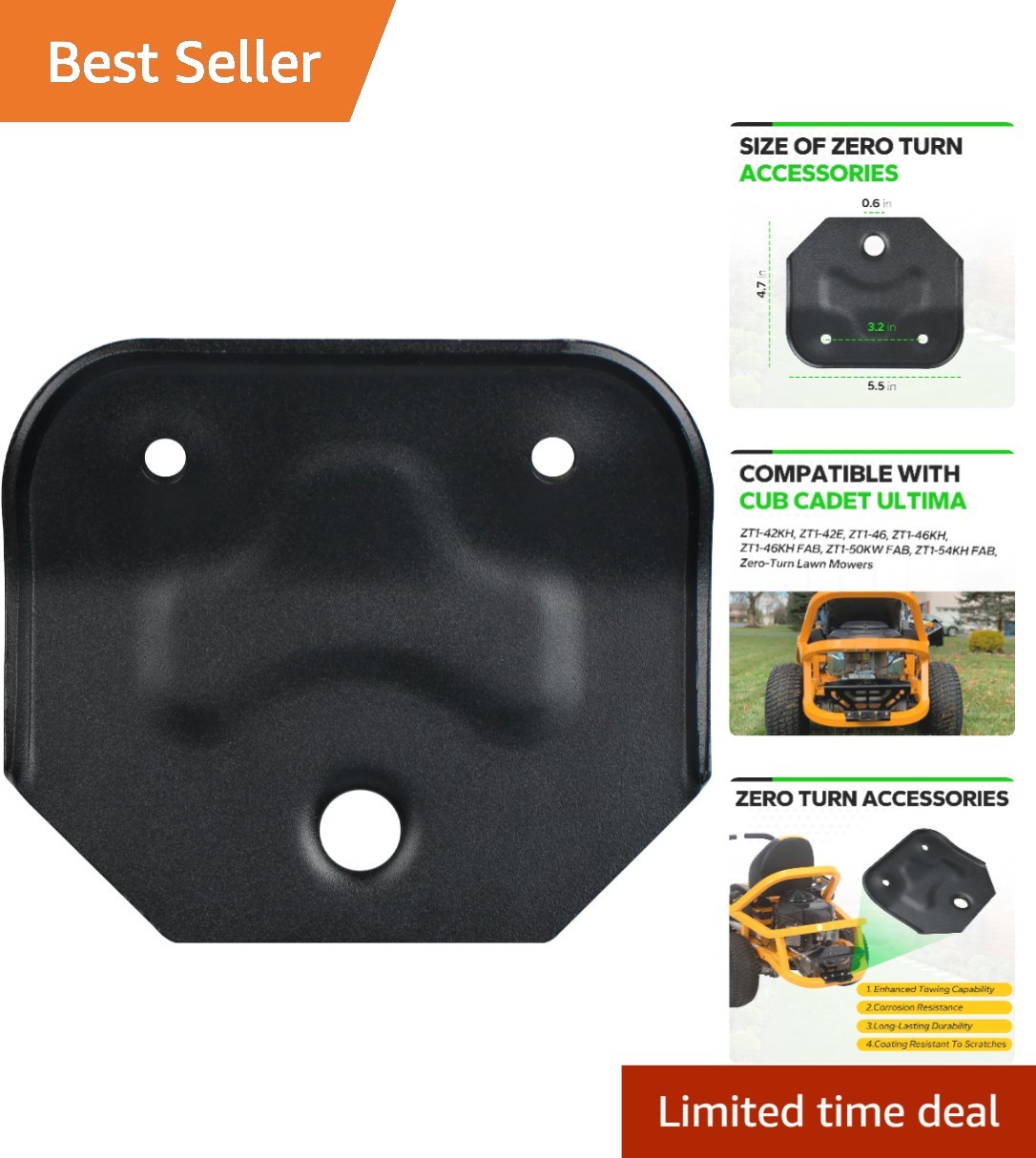 Universal Trailer Hitch for Cub Cadet Lawn Mowers – Easy Bolt-On Installation