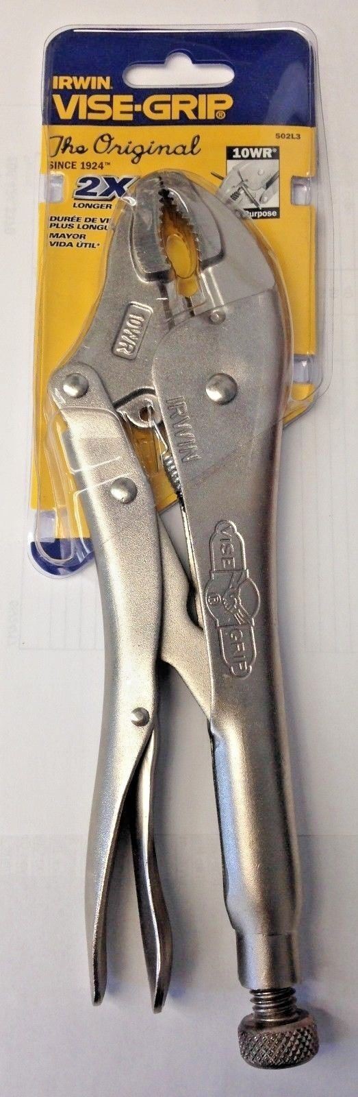 Irwin Vise-Grip 10″ Curved Jaw Locking Pliers With Wire Cutter 502L3 10WR