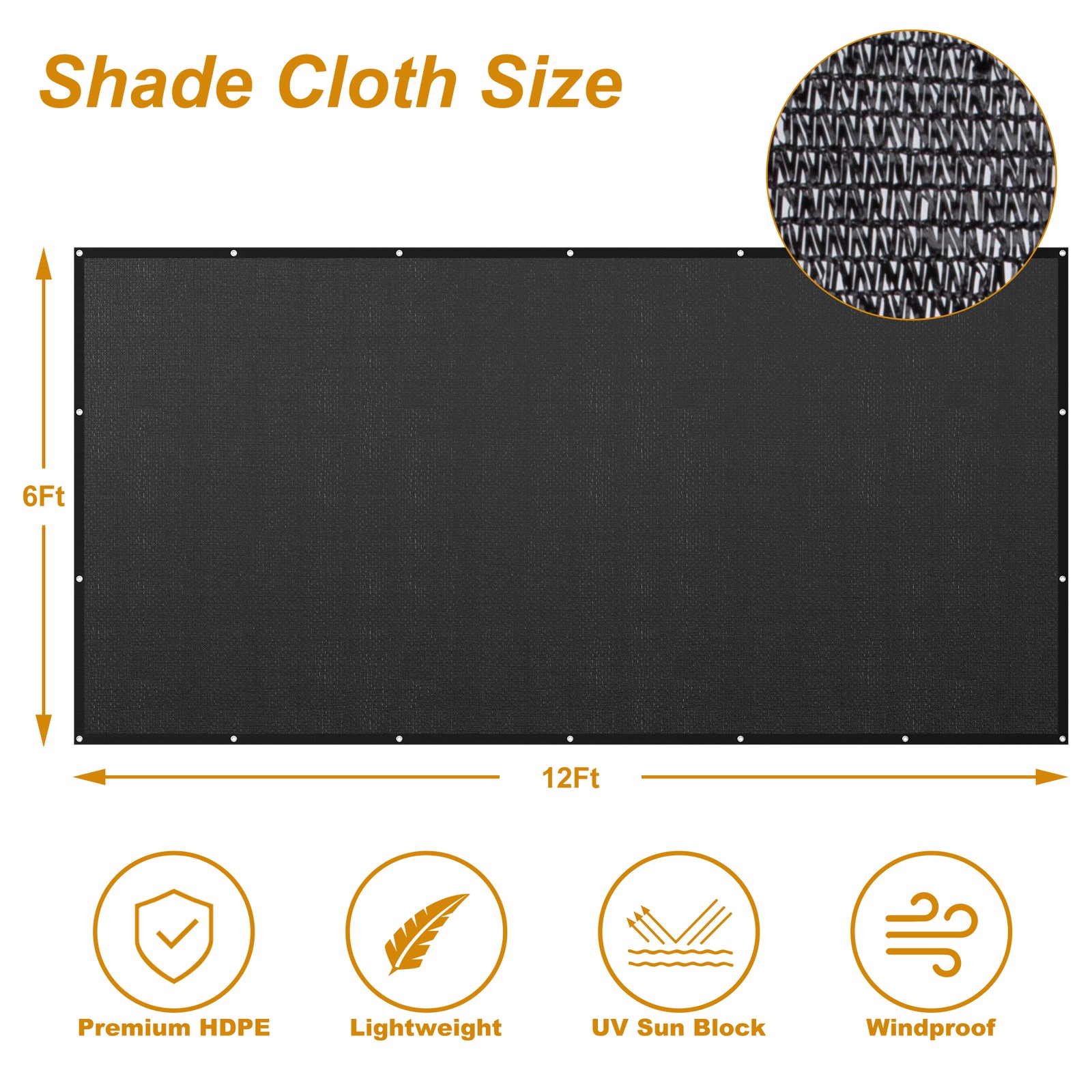 60% Black Sunblock Shade Cloth Sun Mesh UV Resistant Net Sunblock Plant Garden
