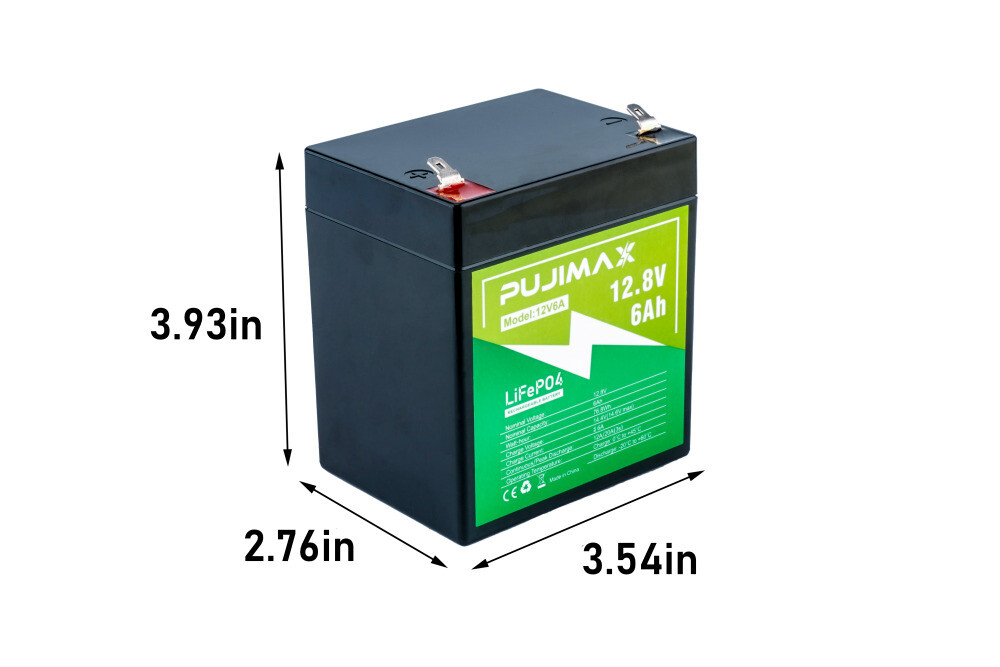 NEW Rechargeable Lithium Iron Phosphate Battery with BMS For Solar 12 Volt 6Ah
