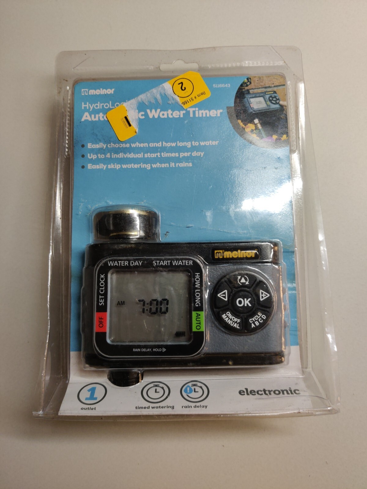 Melnor HydroLogic Automatic Water Timer 1- Zone Outlet – 4 Start Times – 5116643