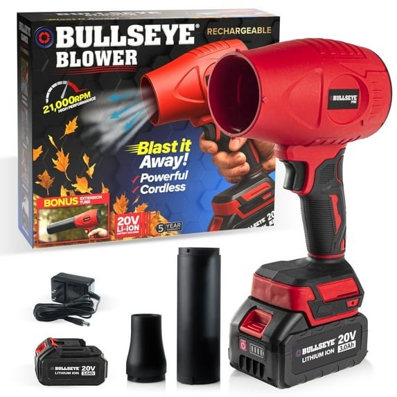 Bullseye Rechargeable Cordless Leaf Blower 21000RPM Air Blaster Tool