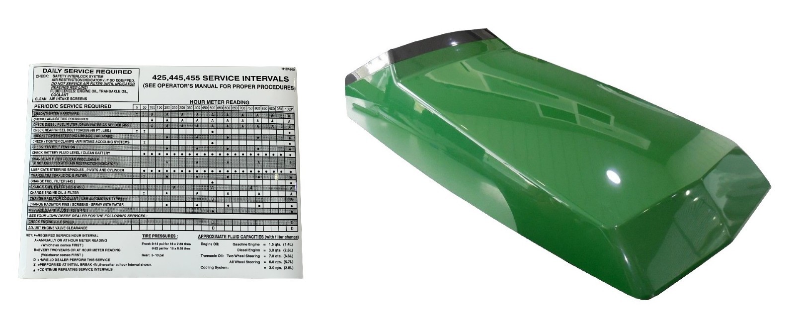 Hood/ Panels/Front Grill AM128986 AM128983 AM128982 AM116207 Fits JD 425 455 445
