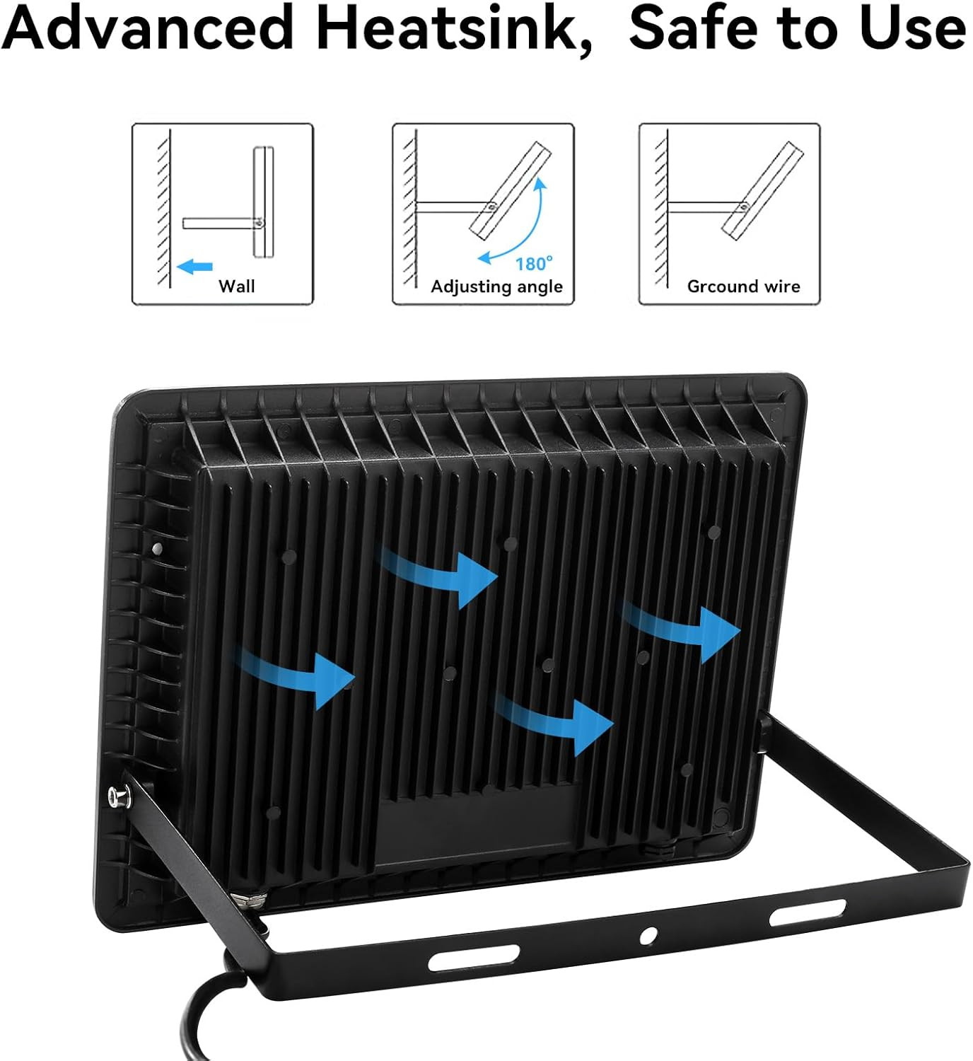 4Pack-100W LED Flood Light Outdoor,11000Lm LED Work Light with 6FT US Plug,Ip66