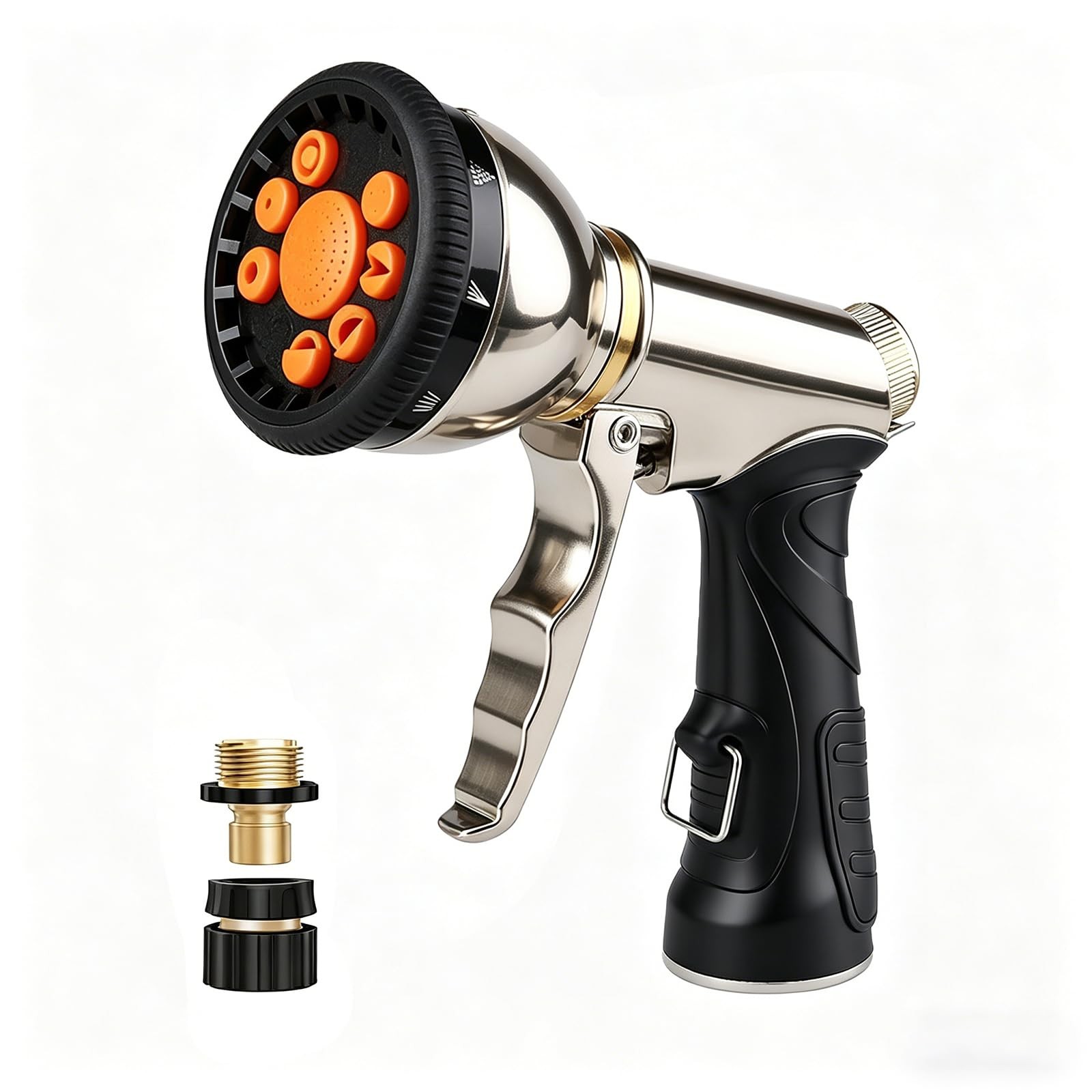 Garden Hose Nozzle Heavy Duty, High Pressure Hose Sprayer with 9 Spray Patter…