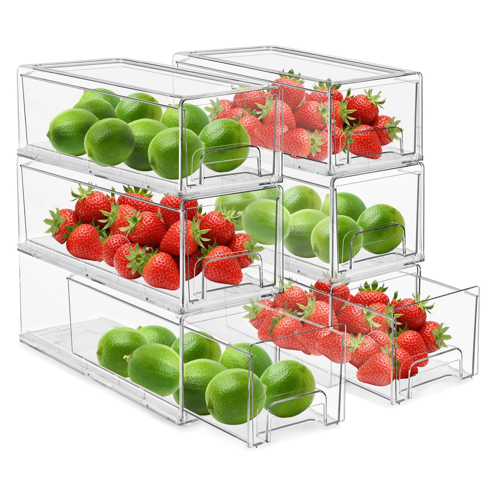 Sorbus Fridge Drawers – Clear Stackable Pull Out Refrigerator Organizer Bins