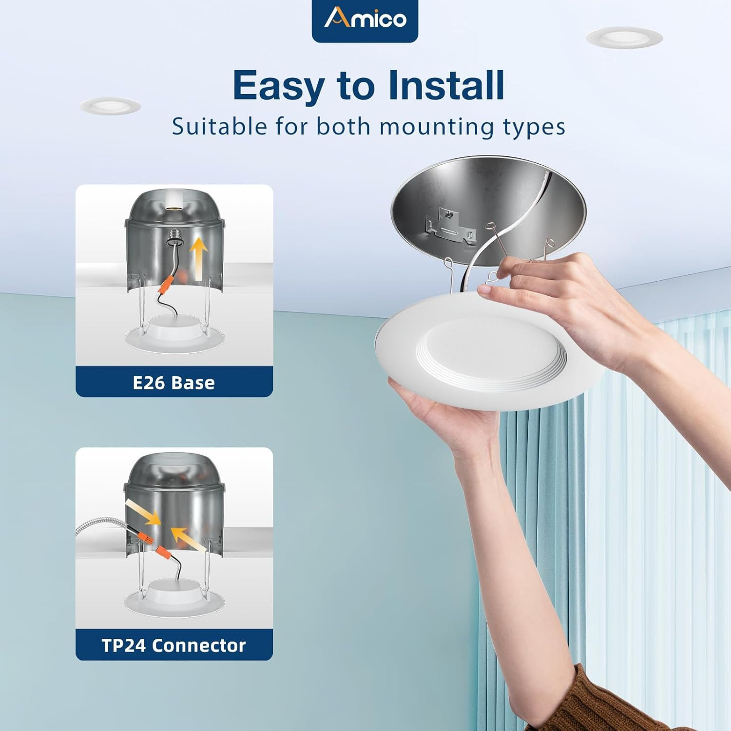5/6″ 48-Pack Dimmable LED Recessed Lights, 5CCT, 950LM, Retrofit, ETL/FCC