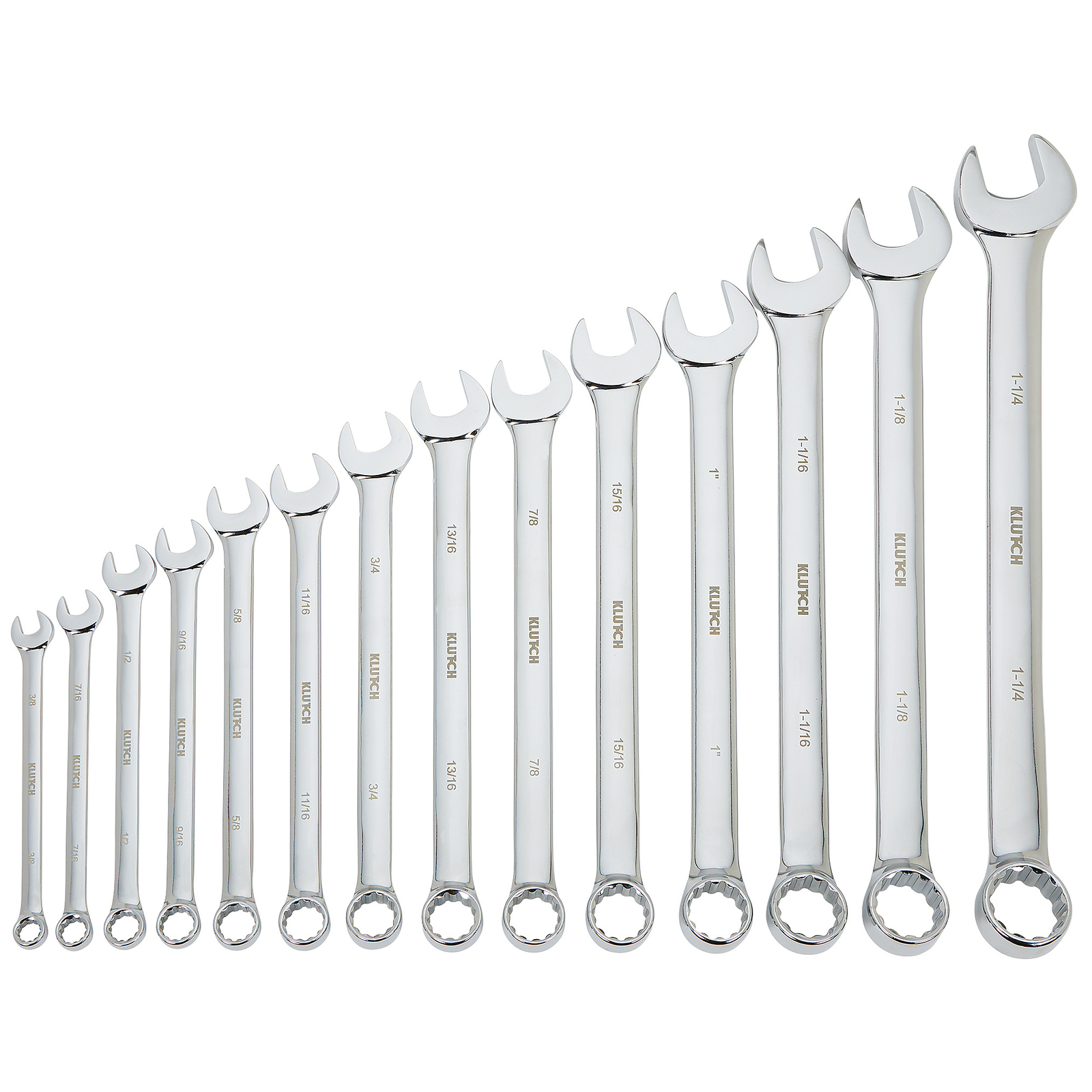 Klutch 14-Pc. Extra-Long SAE Combination Wrench Set, Model# 34691 A