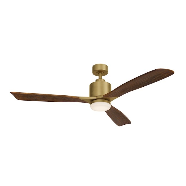 Kichler Ridley II 52″ Natural Brass Cherry Blades LED Ceiling Fan Light Wall Con