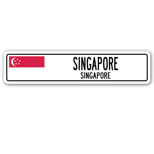 SINGAPORE SINGAPORE Street Sign Singaporean flag city country road wall gift