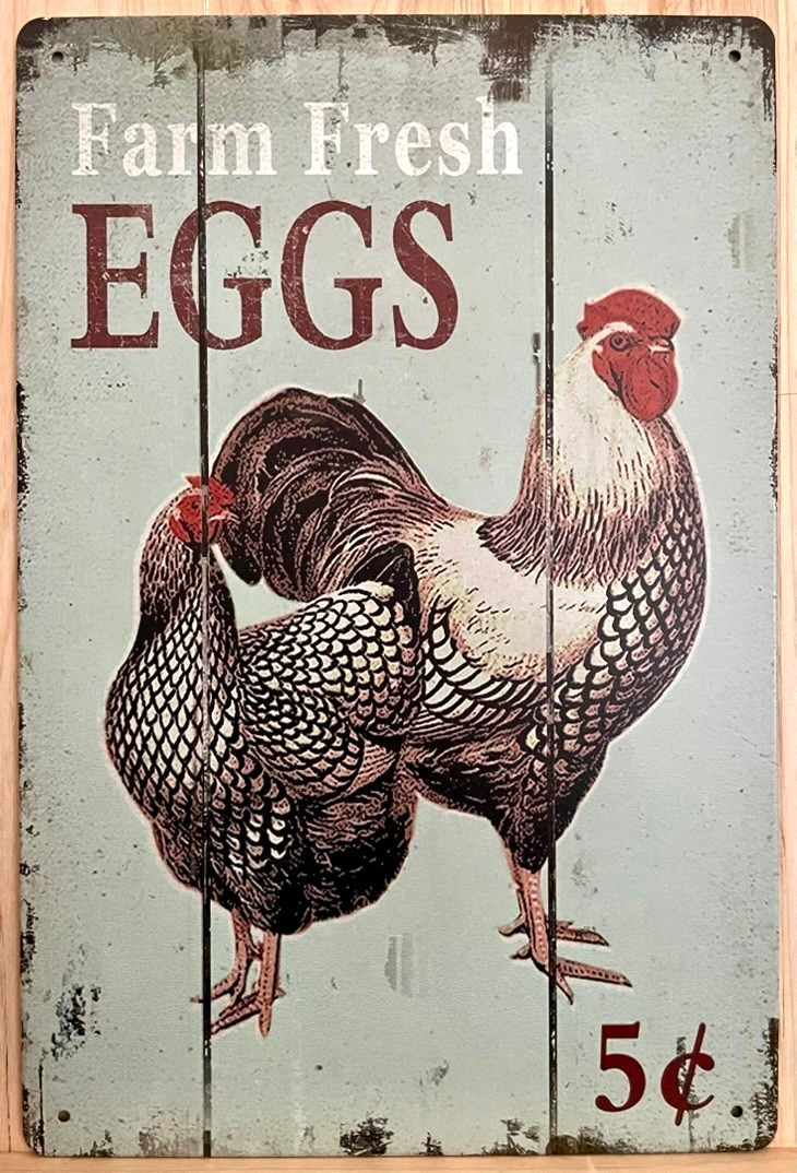 Rooster/Chicken “Farm Fresh” Metal Wall Sign 12″ x 8″