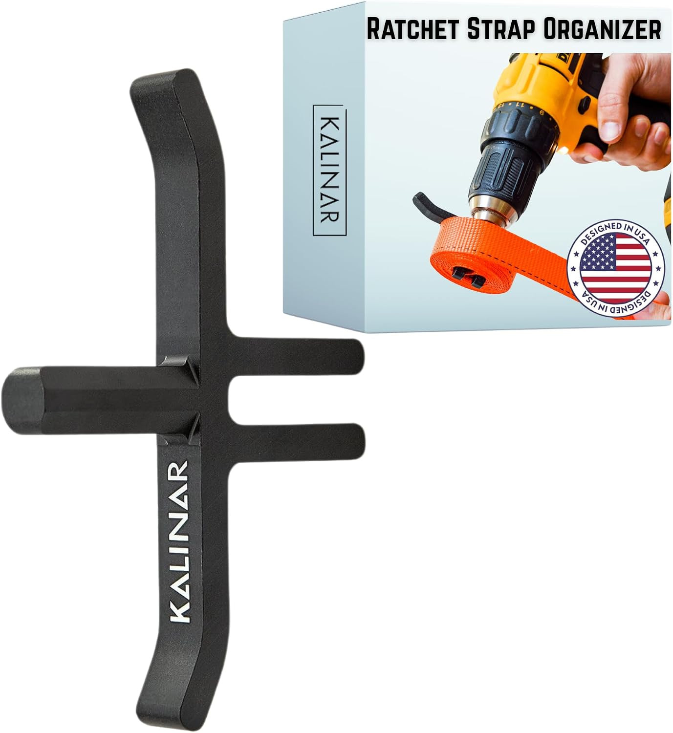 Ratchet Strap Winder Drill Attachment – Tie down Roller & Organizer | Winds Carg