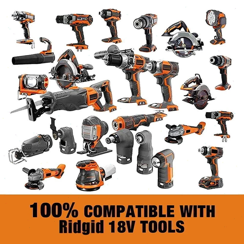 2PACK For Ridgid R840087 8.0Ah Lithium Battery /Charger Rigid 18Volt R840085