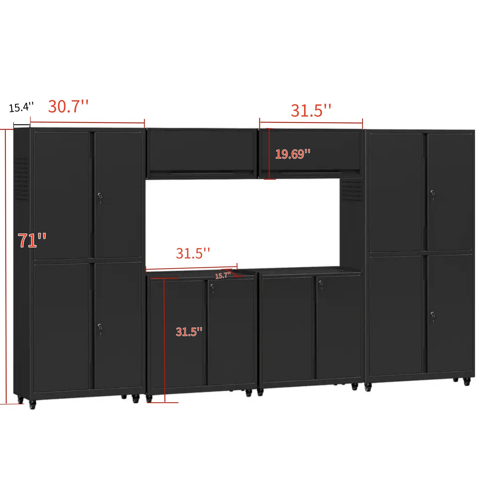 Rolling Garage Storage System, Workshop Storage Cabinet for Utility /Tool Room