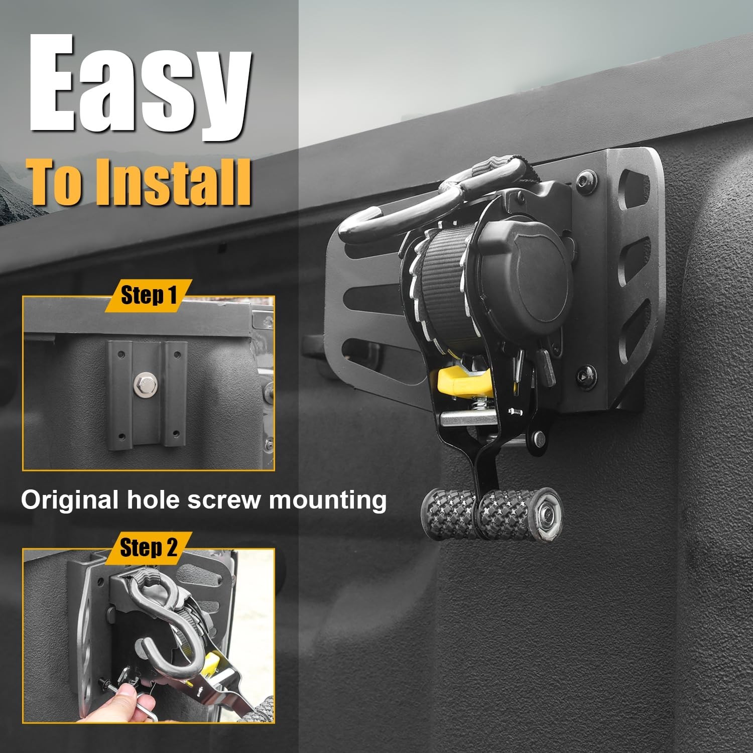 Retractable Ratchet Tie Down Straps Compatible with for 2015-2022 Chevy Color…