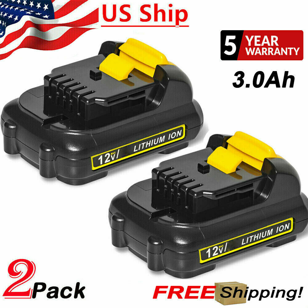 2-Pack 12V BATTERY FOR DEWALT DCB127-2 12V DCB120 DCB121 MAX 3.0AH LITHIUM-ION