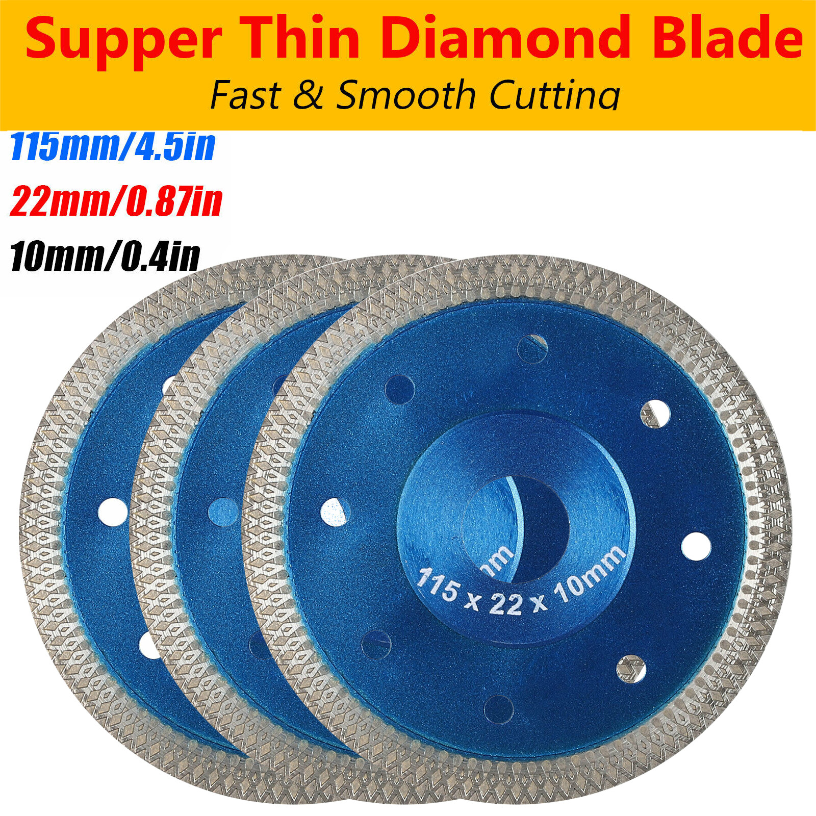 4/4.5inch Porcelain Tile Turbo Diamond Dry Cutting Disc Grinder Wheel Saw Blade