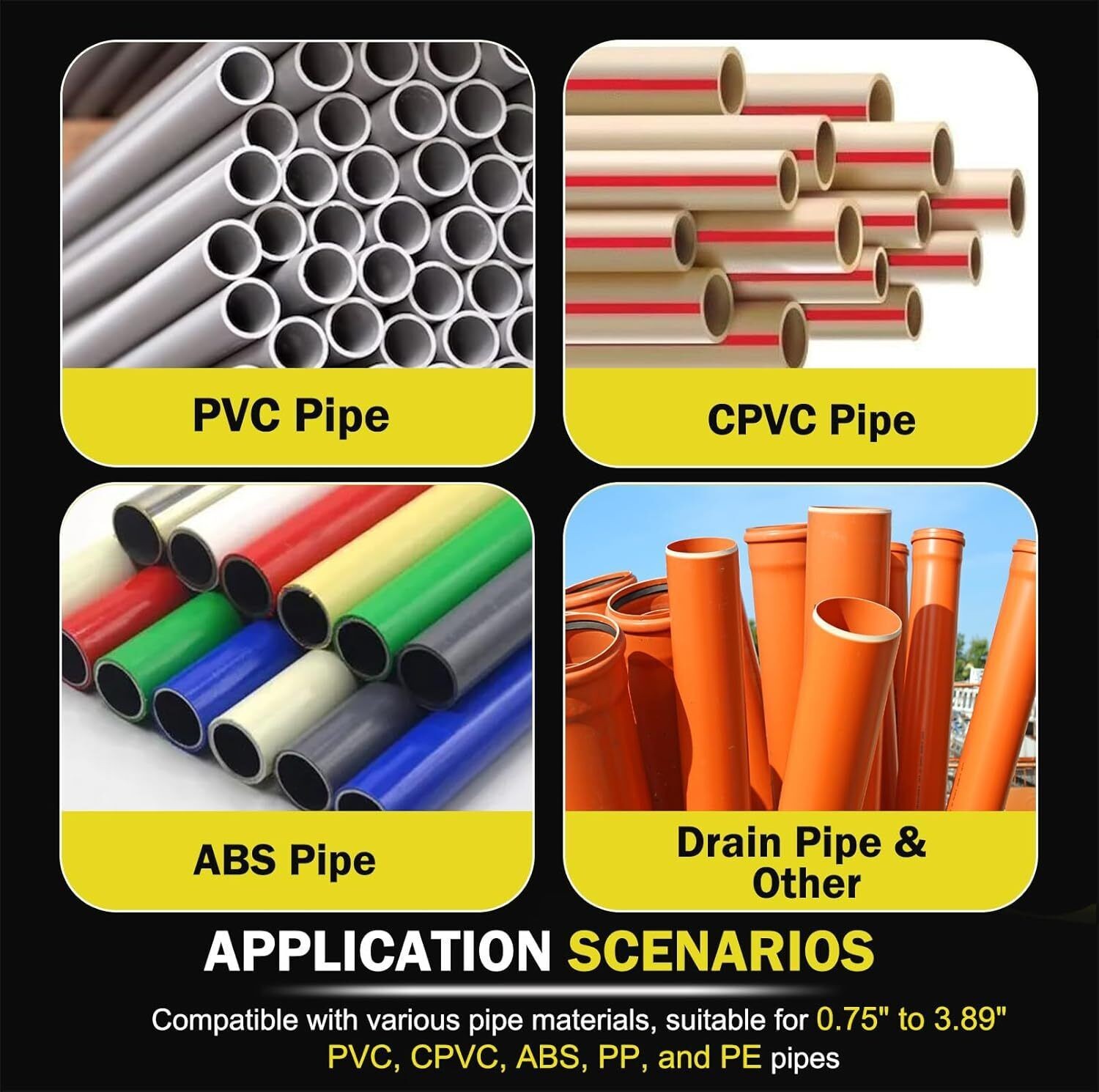 2 in 1 Inner-Outer PVC Deburring Tool PVC Chamfer Tool for PVC CPVC ABS PP PE