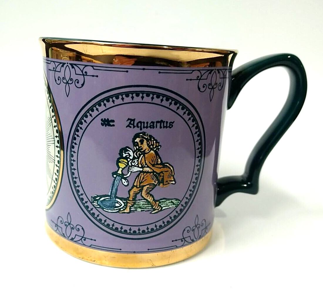 Victorian Trading Written in the Stars Purple Aquarius Zodiac Mug