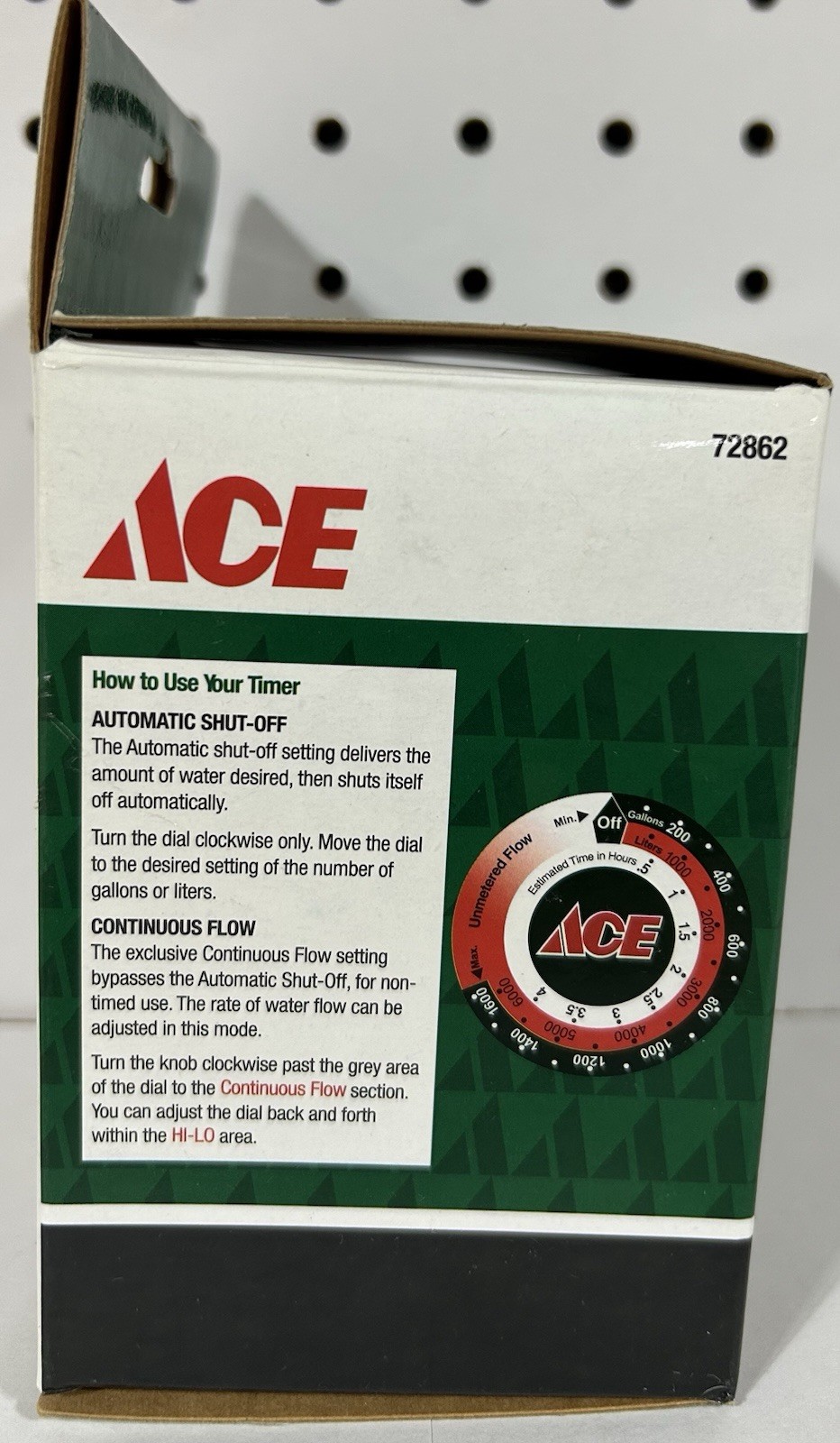 ACE 72862 Tap/Hose Water Timer Automatic Shut-Off Continuous Flow 3/4″ Male