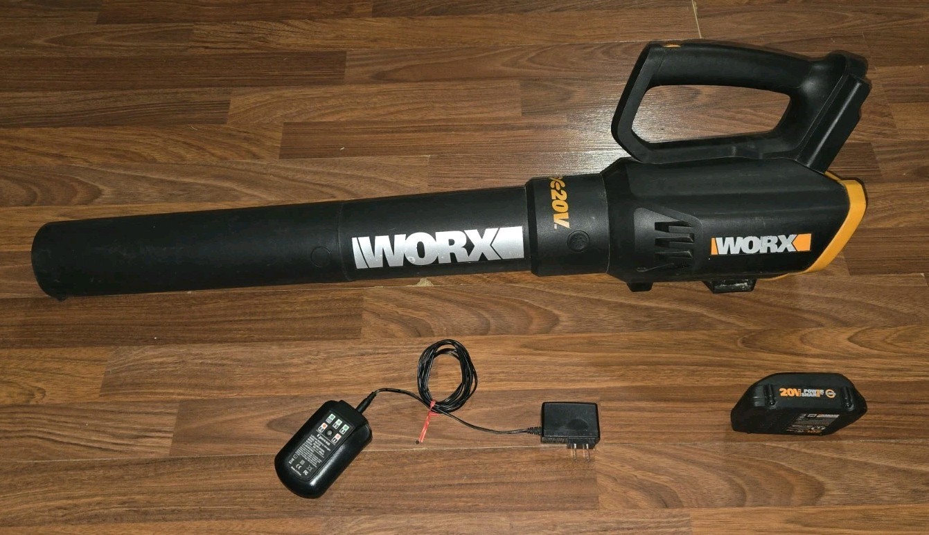 WORX 20V Max Lithium Cordless Turbine Style Leaf Blower w Good Battery & Charger