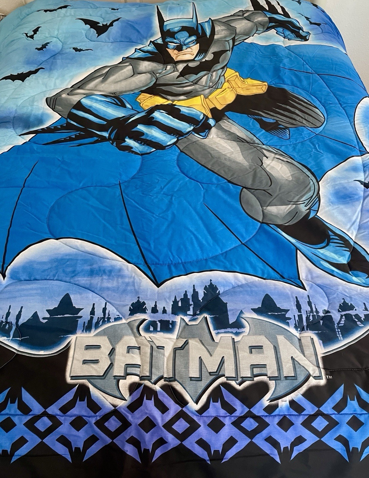 DC Comics Batman FULL Comforter Vintage Retro Bedding Reversible NWOT