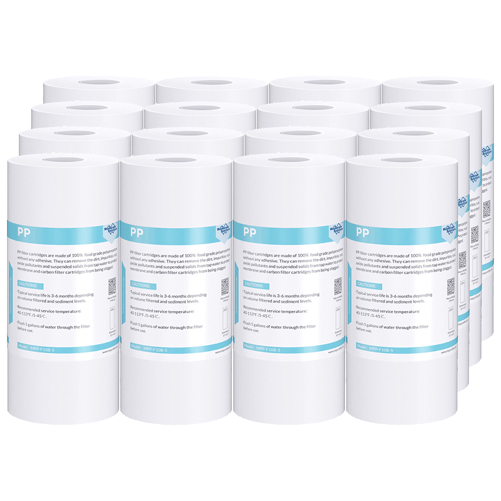 1-16 Pack 10×4.5″ 5 Micron Big Blue Melt-Blown Sediment Water Filter Replacement