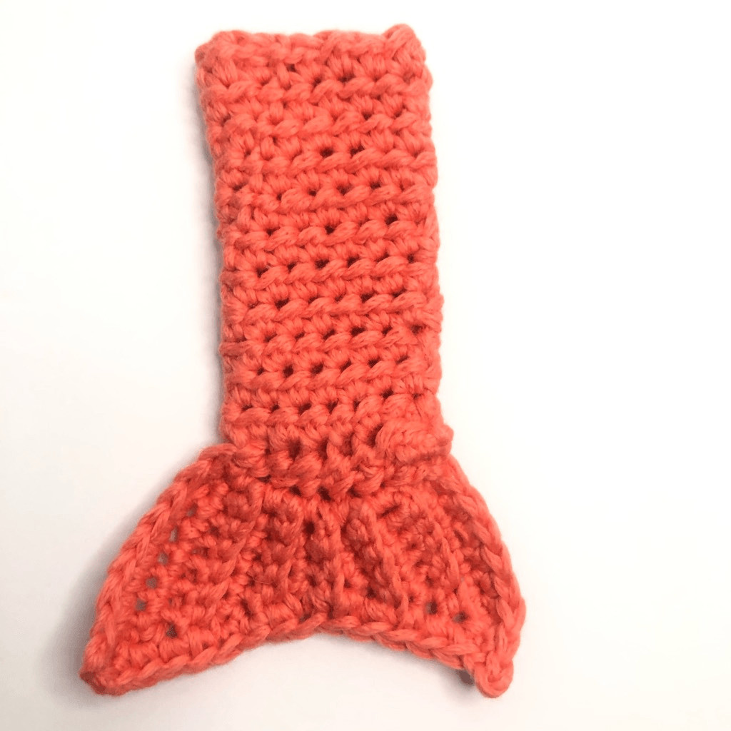pink coral mermaid tail ice pop coozie hand crocheted cotton