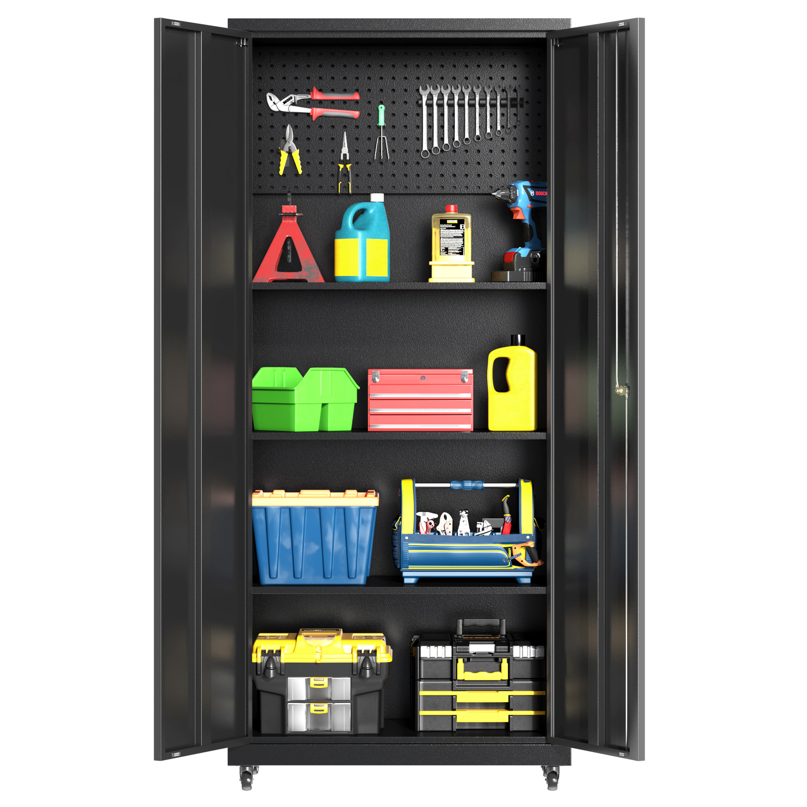 TOPASS Metal Garage Storage Cabinet with Locking Doors,Metal Tool Cabinet Garage