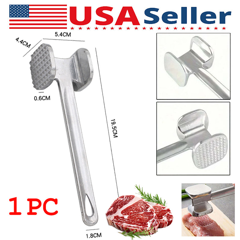 Double Side Beaf Steak Mallet Meat Tenderizer Hammer Kitchen Pounder Tool 7.68In