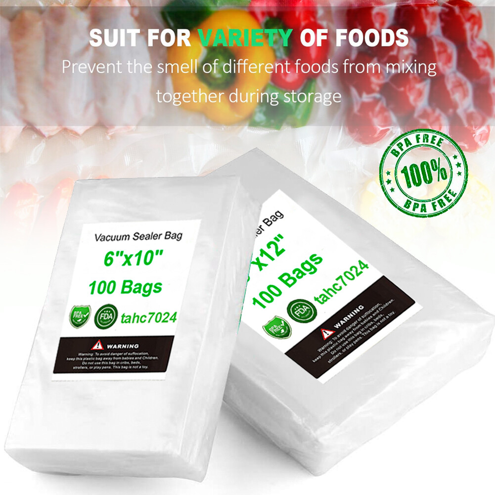 100-500 Pint Quart Vacuum Sealer Bags 6×10 8×12 Embossed 4Mil Food Storage Saver
