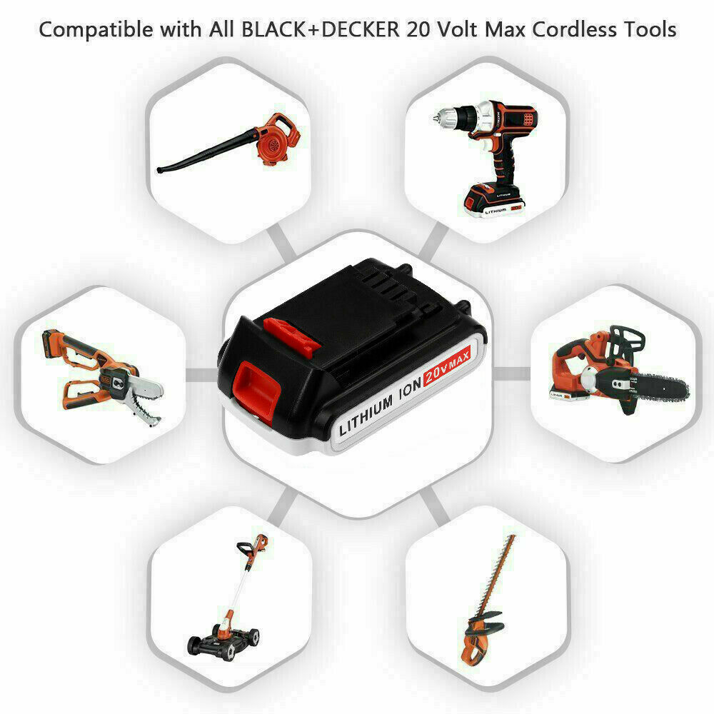 replacement for Black and Decker 20Volt Lithium Battery orCharger LBXR20 Li-Ion
