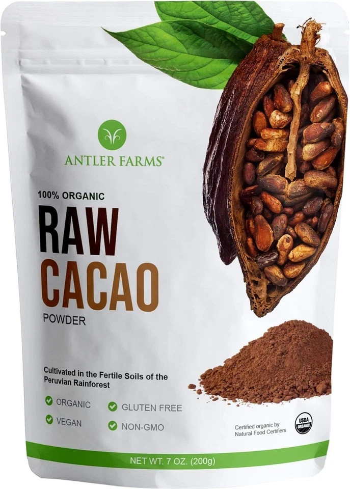 100% Pure Organic Raw Cacao Powder, 40 servings, 200g – Vegan, Gluten Free,Culti