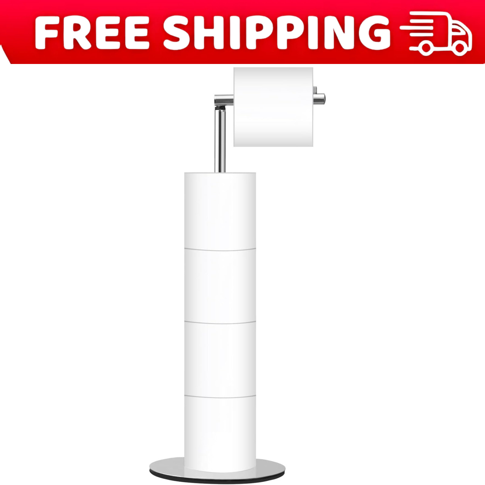 Toilet Paper Holder Stand, Free Standing Toilet Paper Roll Holder with Reserve