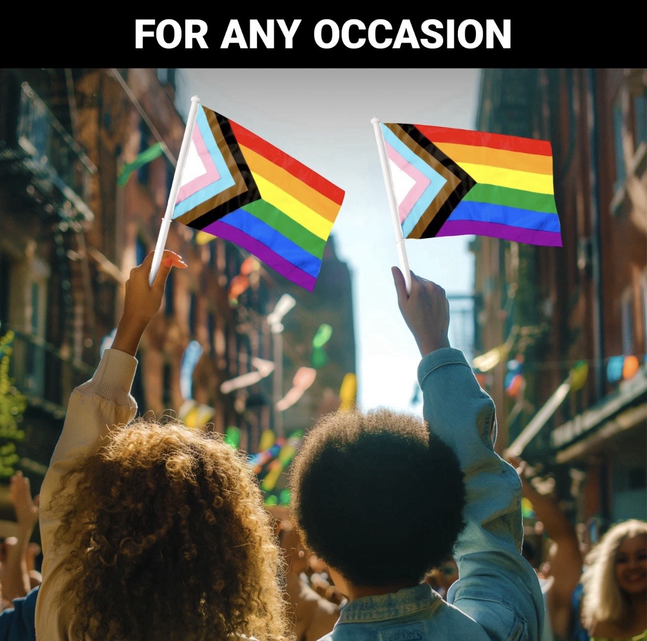 2 Pcs LGBT Progress Rainbow Pride Car Flag 10×16 In Double Sided Printed