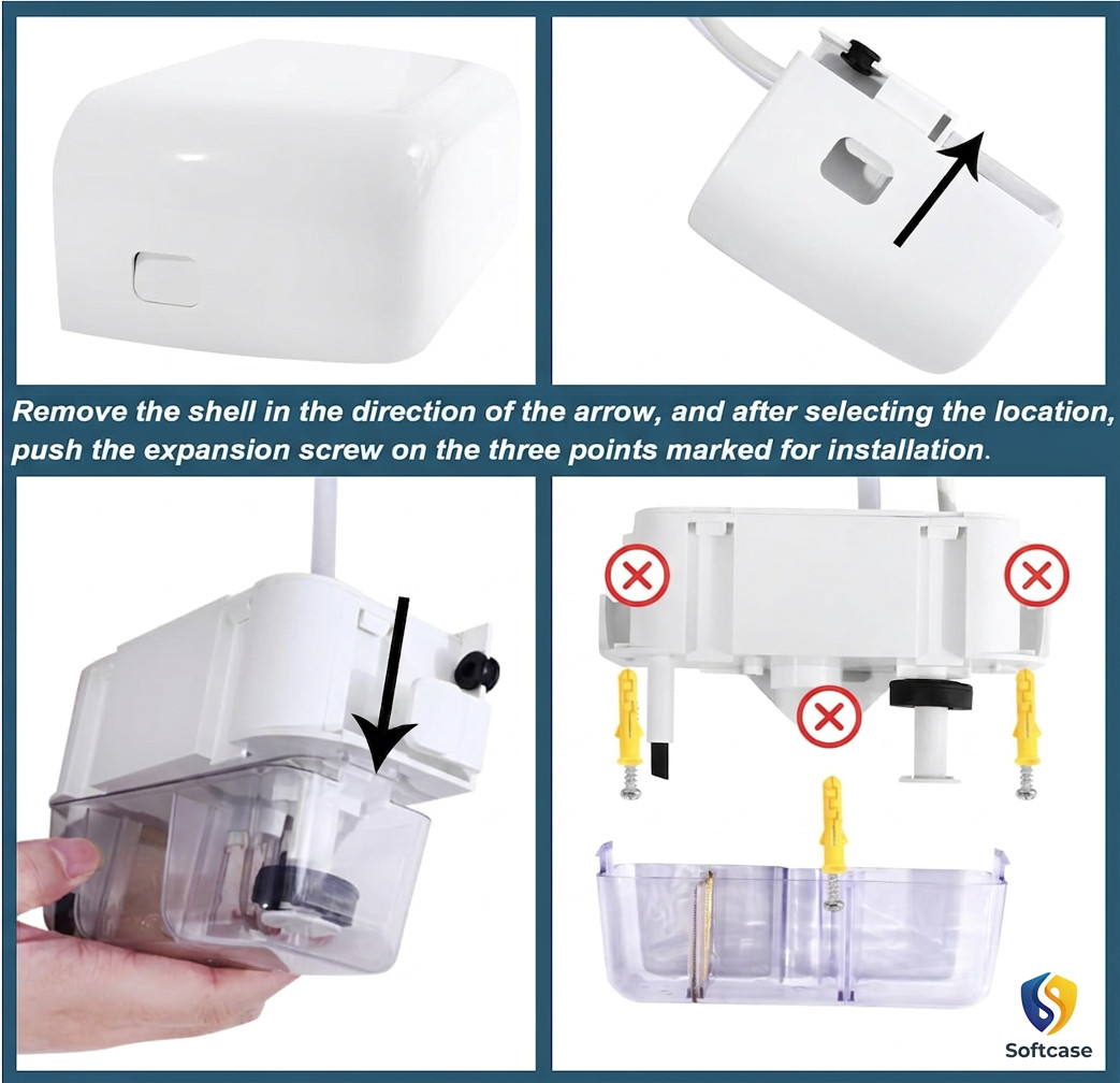 Mini 100-240V White Split Condensate Pump, AC Hvac Silent Condensate Pump, 60Hz