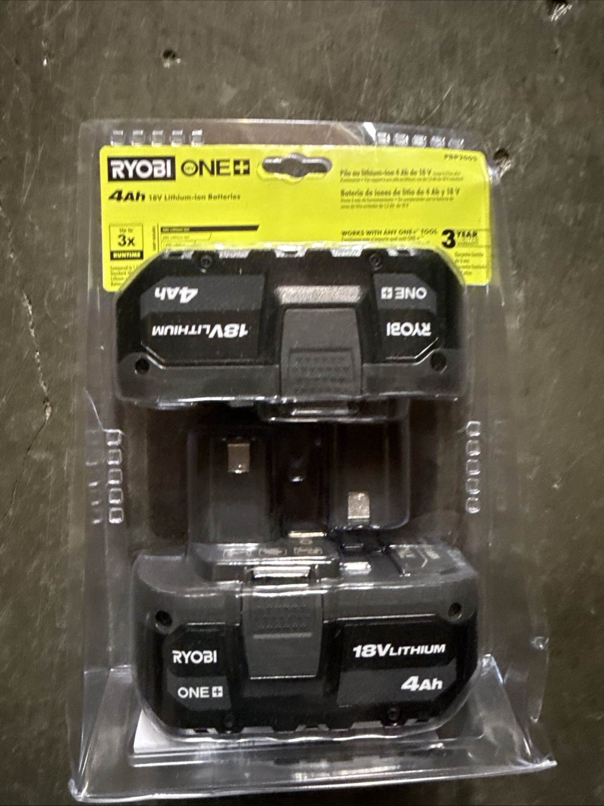 Ryobi PBP2005 ONE+ Battery 18-Volt Lithium-Ion 4.0 Ah (2-Pack)