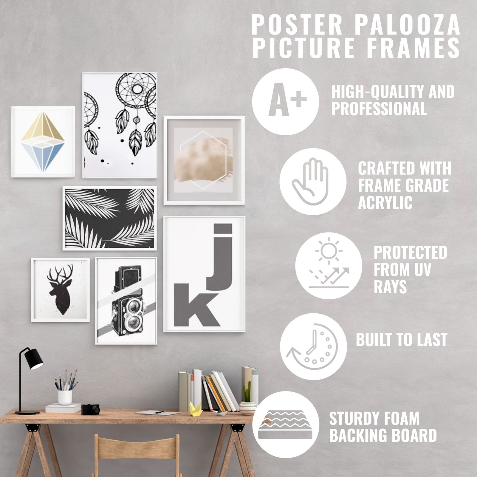 Panoramic Classic Modern Black Frame – UV Acrylic, Backing, Hanging Hardware
