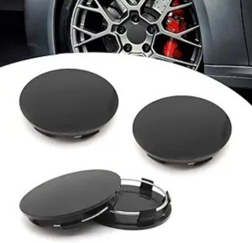 4 PCS Car Wheel Center Hub Cover, 60MM/2.36In OD 56MM/2.2In ID Wh Color: Black