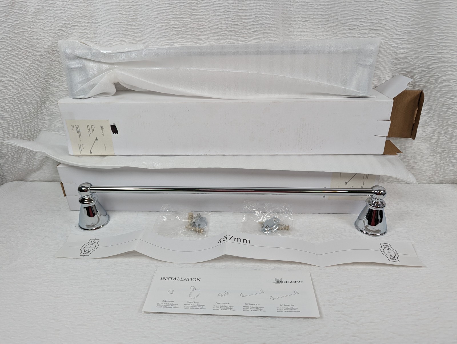 Seasons – Keating 18 inch – Chrome Towel Bar – 2 Pack
