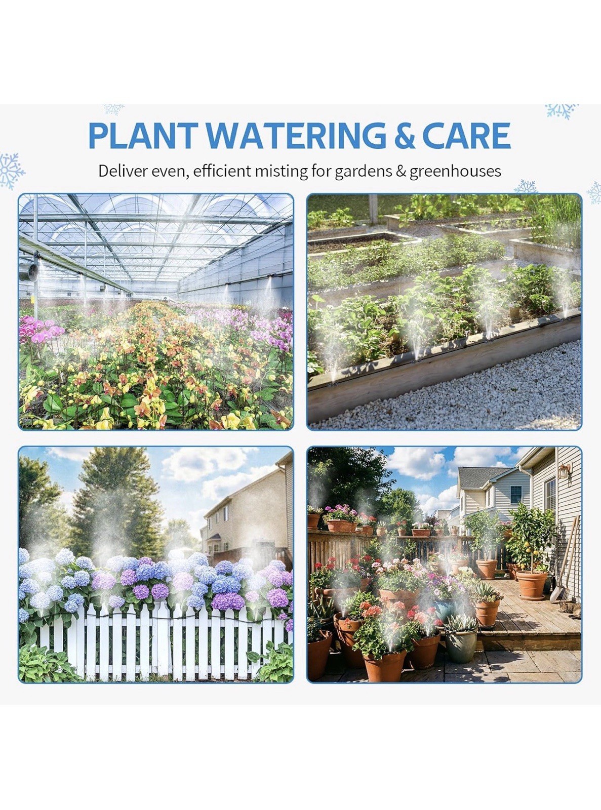 26FT (8M) Outside Misting Cooling System, Patio Mister With 7 Brass Mist Nozzles