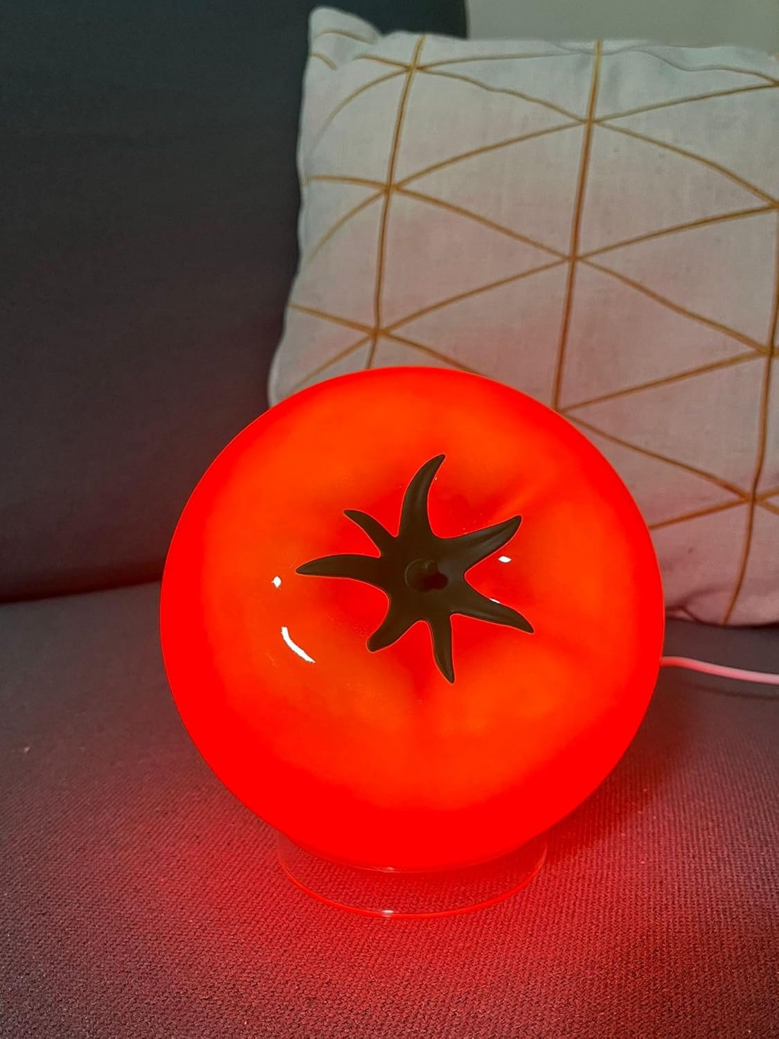 cozifycasa Cute Table Lamp for Bedroom Kitchen 6.1 inches in diameter, Red