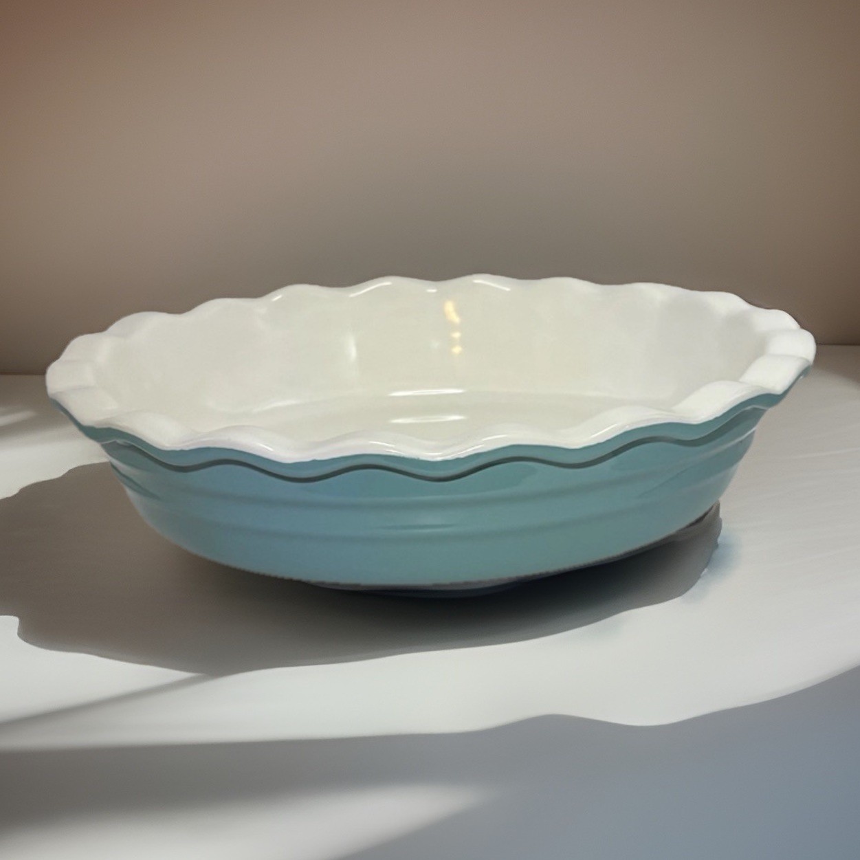 Ceramic Deep Pie Dish Fluted Edge Oven Safe Non Stick Durable Kitchen Bakeware