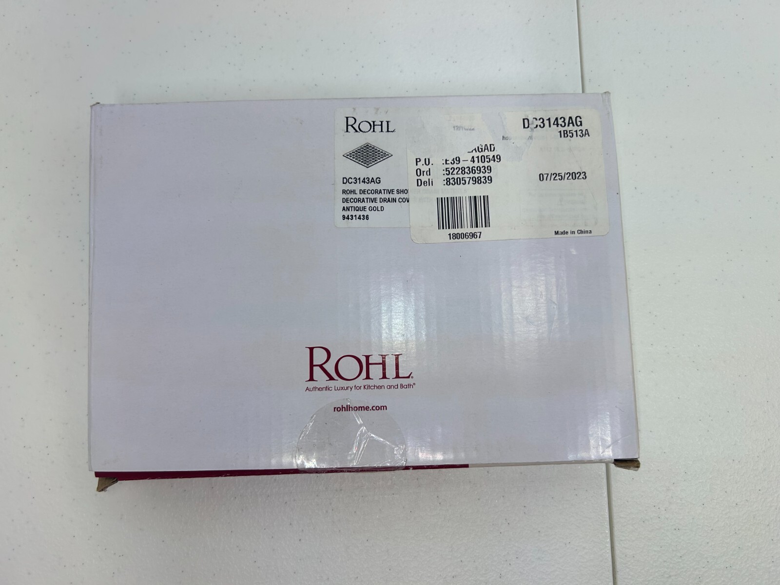 ROHL Decorative Shower Drain Matrix 5” Cover with Opening Tool – DC3143AG