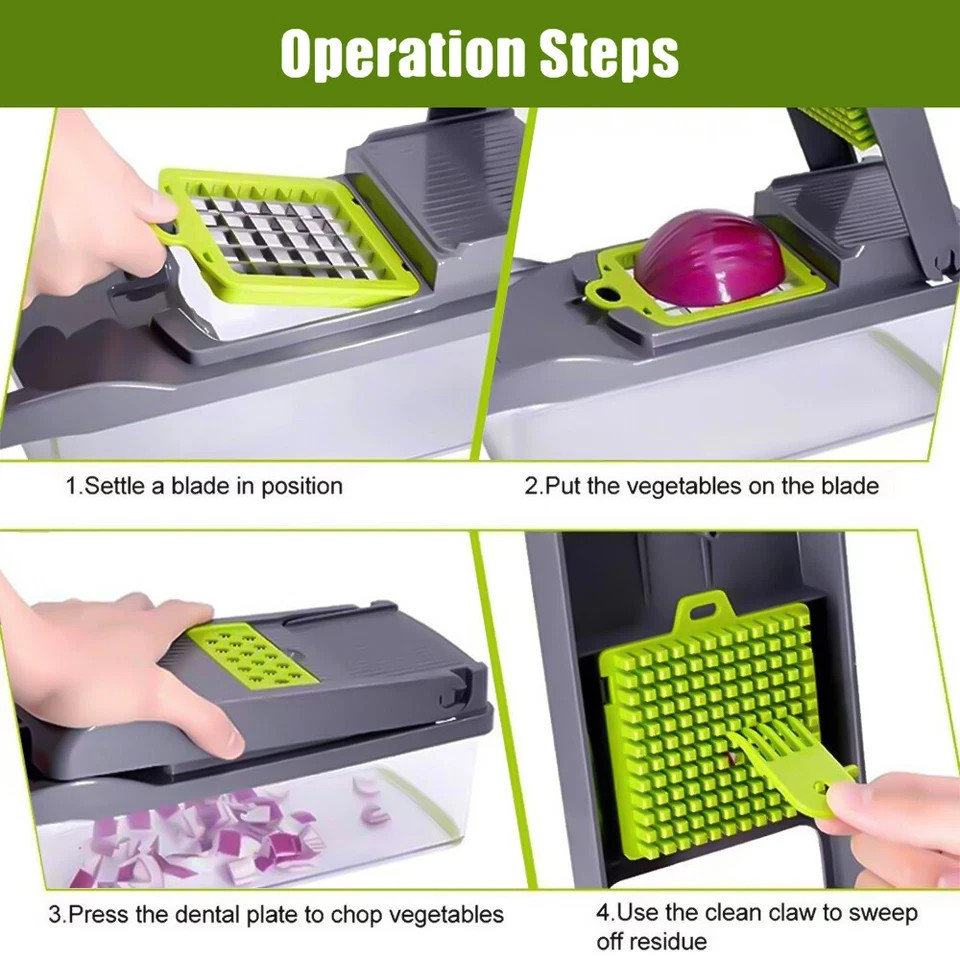 Multi Function 14 In 1 Vegetable Chopper Onion Dicer Fruit Cutter Kitchen Slicer