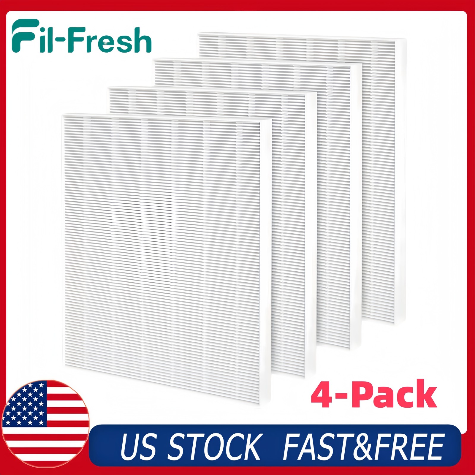Fil-Fresh 4-Pack Winix C535 HEPA Filter Replacement H13 True Air Purifier Filter