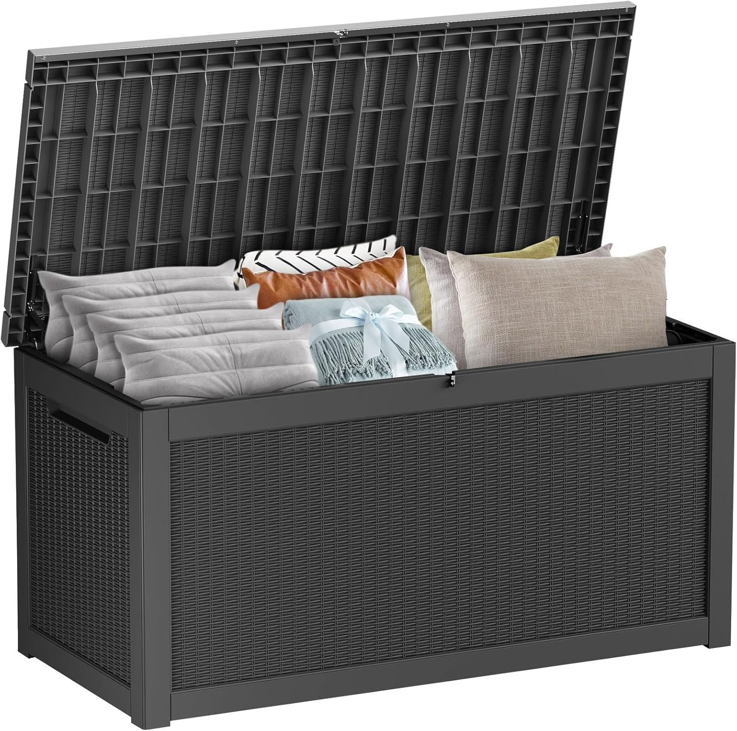 320 Gallon Lockable Resin Outdoor Storage Box, Waterproof & Weather Resistant De