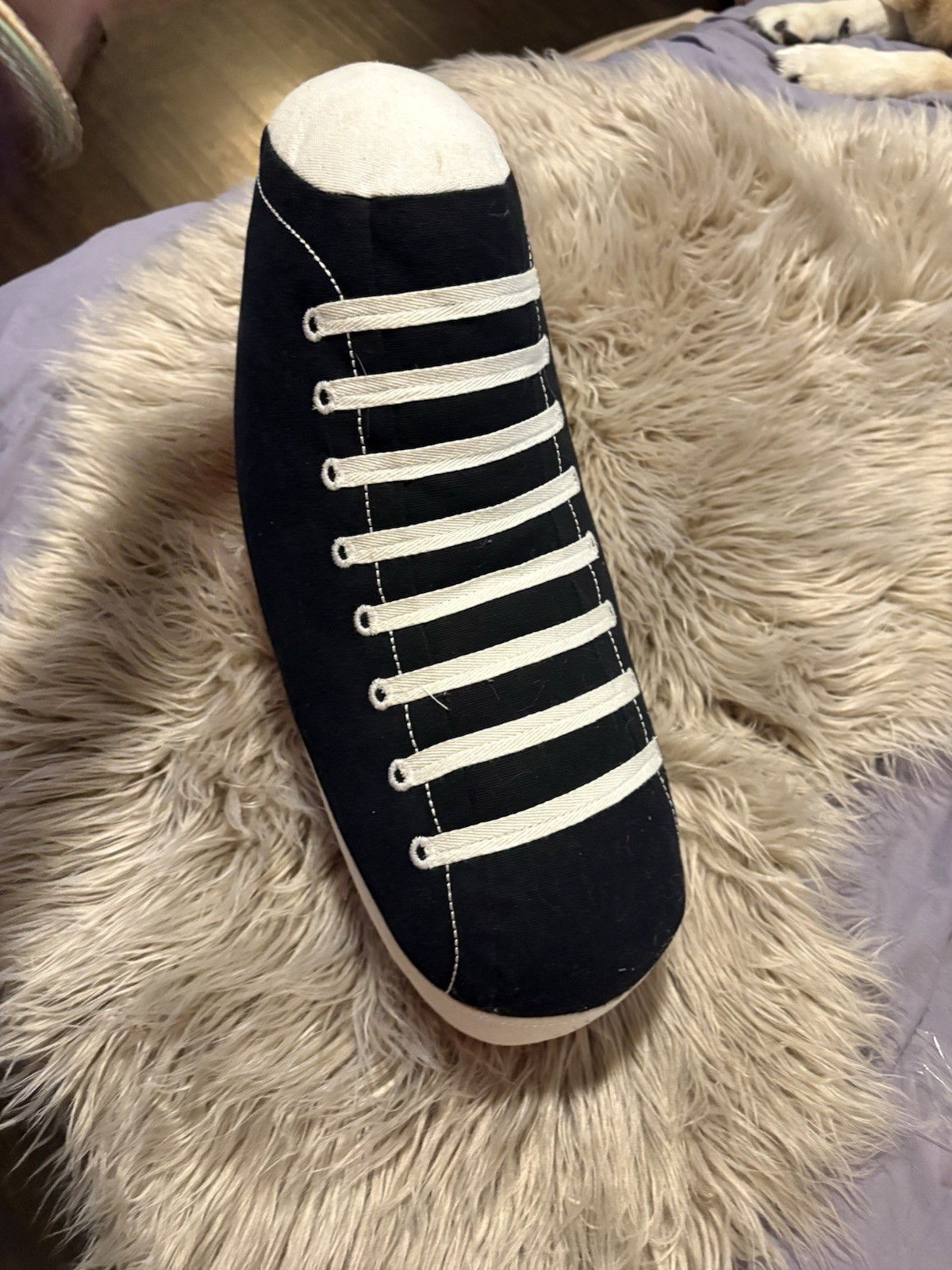 Pillowfort Black White Hi Top Sneaker Throw Pillow 15” Throwback Plush Decor