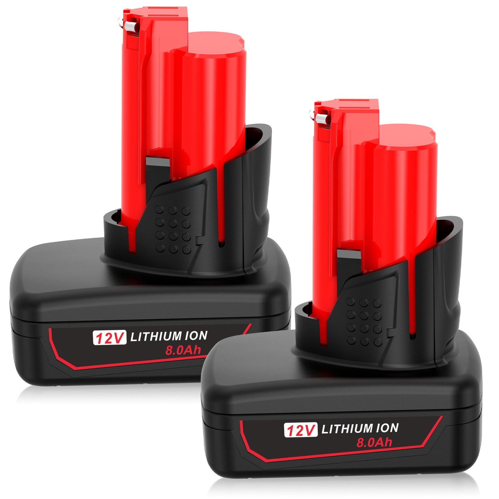 2-4X 8.0Ah Battery for M12 Charger For Milwaukee 12V 48-11-2460 Li-Ion Extended