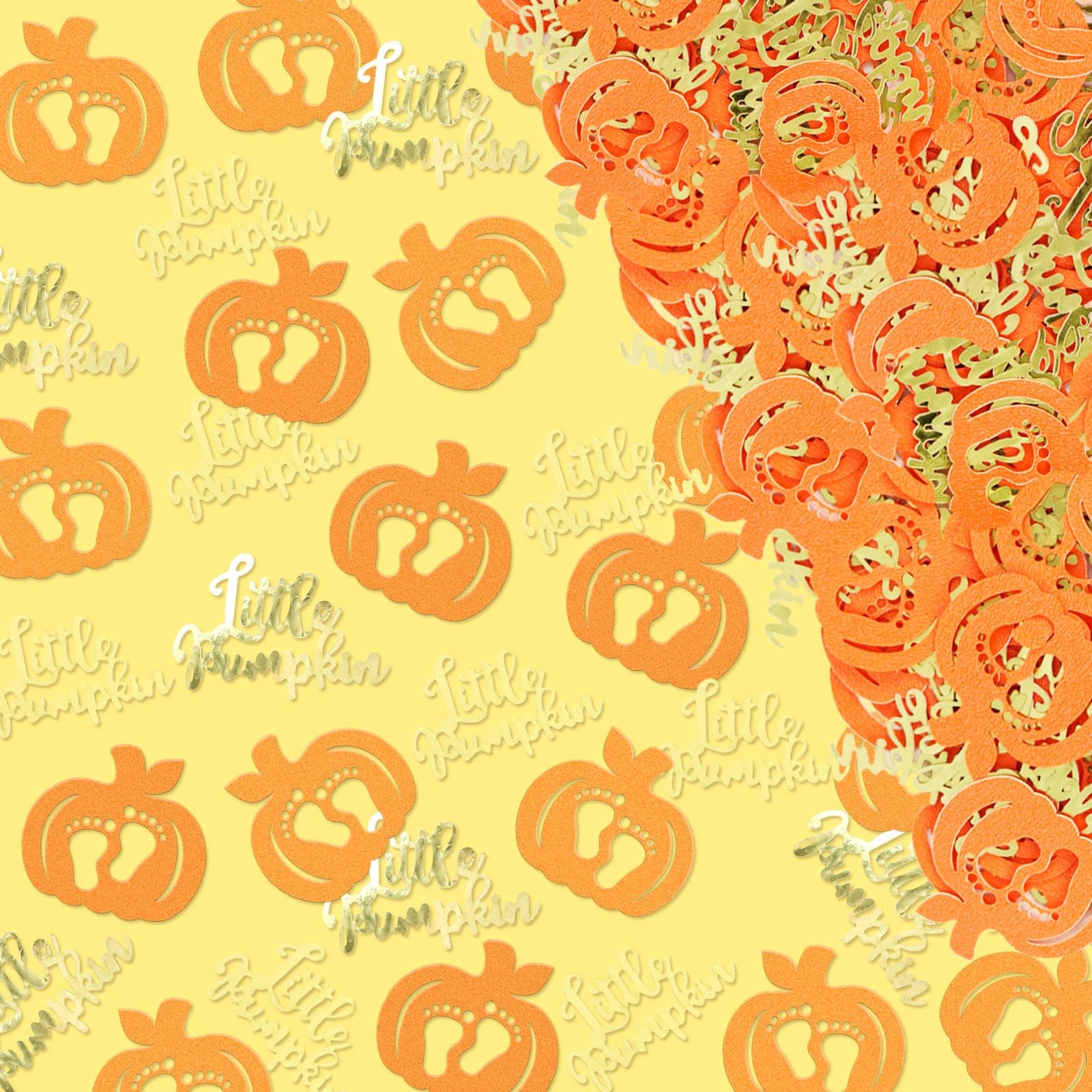 Little Pumpkin Baby Shower Confetti Orange Feet Table Decorations Bulk 100 PCS